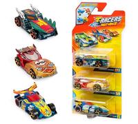 T-Racers Pack 3 Mix ´N Race - Pack de 3 Voitures à Collectionner. Chaque Voiture Peut être personnalisée en changeant, l’Avant, l’arrière ou Les Roues. Pack 7 sur 8