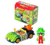 T-Racers Série Glow Race - Voiture et Pilote Surprise à Collectionner. Voiture Amovible par pièces et avec pièces interchangeables