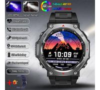 T-Rex 3 Gps Montre Intelligente 5Atm Étanche 1.43 Pouces Amoled Hd Écran Bt Appel Lampe De Poche Militaire Sport Montres Intelligentes Hommes 2025 Nouveau.Black Blue.