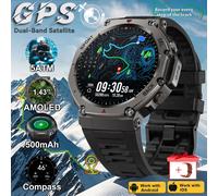 T-Rex 3 Intégré Double Bande Gps Montre Intelligente Hommes Smartwatch Boussole Altimètre Barométrique 5atm Ip69k Étanche Amoled Hd Montres -Noir Rouge Silicone 2-Guhuavmi T-Rex 3