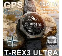 T-rex 3 Ultra militaire Grade GPS montre intelligente 10ATM étanche boussole altimètre barométrique AMOLED hommes HD appel sport Smartwatch pink Leather