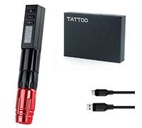 T-Rex Ambition Hunter Sans Fil Machine À ¿Er Stylo Kit 2000mah Batterie Au Lithium Alimentation Led Numérique Pour L'art Corporel - Type Rouge