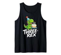 T-Rex Anniversaire Trois-Rex Dinosaure Troisième Mignon Débardeur