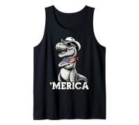 T-Rex Chapeau de Cowboy pour garçon Motif Drapeau américain Débardeur