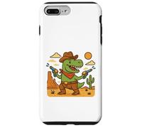 T-Rex cowboy avec pistolet à jet - Thème western amusant Coque pour iPhone 7 Plus/8 Plus