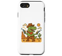T-Rex cowboy avec pistolet à jet - Thème western amusant Coque pour iPhone SE (2020) / 7 / 8