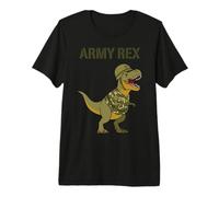 T-Rex de Dessin animé Army Rex, Dinosaure Militaire et drôle T-Shirt Haut de Gamme