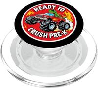 T-Rex Dino Monster Truck Ready to Crush School Boys PopSockets PopGrip pour MagSafe