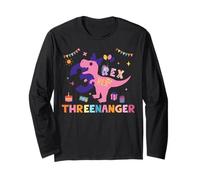 T Rex Dinosaur 3rd Birthday Roar Party for Kids Manche Longue