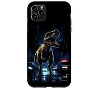 T-Rex Dinosaur Roaring City at Night Graphic Design Japanese Coque pour iPhone 11 Pro Max