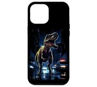 T-Rex Dinosaur Roaring City at Night Graphic Design Japanese Coque pour iPhone 12 Pro Max