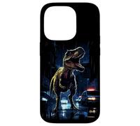 T-Rex Dinosaur Roaring City at Night Graphic Design Japanese Coque pour iPhone 14 Pro