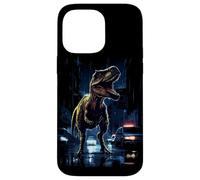 T-Rex Dinosaur Roaring City at Night Graphic Design Japanese Coque pour iPhone 14 Pro Max