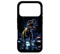 T-Rex Dinosaur Roaring City at Night Graphic Design Japanese Coque pour iPhone 17 Pro