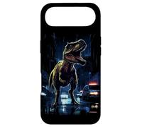 T-Rex Dinosaur Roaring City at Night Graphic Design Japanese Coque pour iPhone Air