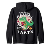 T-Rex Dinosaur Stealing Hearts and Blasting Farts Sweat à Capuche