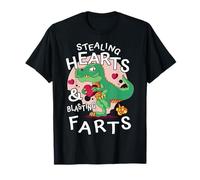 T-Rex Dinosaur Stealing Hearts and Blasting Farts T-Shirt