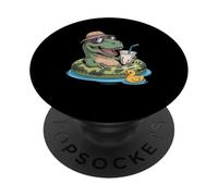 T-Rex Dinosaure Boba Perle Thé au Lait Tyrannosaurus Rex PopSockets PopGrip Adhésif