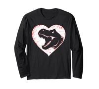 T-Rex Dinosaure Cœur Saint-Valentin Garçons Enfants Préhistoire Manche Longue