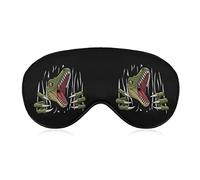 T rex dinosaure déchirant drôle sommeil masque pour les yeux doux bandeau yeux couverture avec sangle réglable nuit visière pour hommes femmes