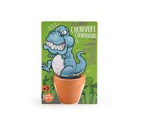 Radis et Capucine - T-rex dinosaure et plantes carnivores à semer - Carte avec pot
