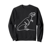 T-Rex Dinosaure Ligne Art Minimaliste Bête Préhistorique Sweatshirt