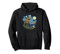 T-Rex Dinosaure Nuit étoilée Tourbillon Ciel Volcan Jungle Art Sweat à Capuche