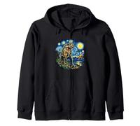 T-Rex Dinosaure Nuit étoilée Tourbillon Ciel Volcan Jungle Art Sweat à Capuche