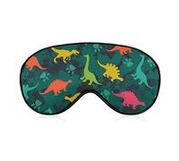 T rex Dinosaure Vert Camo Masque pour les Yeux avec Sangle Réglable pour Hommes et Femmes Nuit Sommeil Voyage Sieste