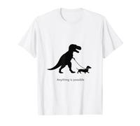 T-Rex et Teckel - Tout est Possible - Believe T-Shirt Graphique avec Valeur, Homme, Blanc, S
