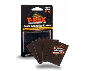 T-REX Extreme Mounting Strips Double Face Extra Fort Mur 8 Pads 11kg