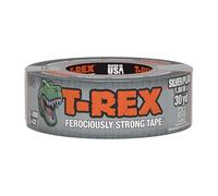 T-Rex Ferociously Strong Ruban adhésif en tissu pour réparation intérieur/extérieur Gris argenté 48 mm x 27,4 m