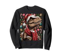 T-Rex Festif avec Bonnet de Père Noël et Dinosaure Sweatshirt