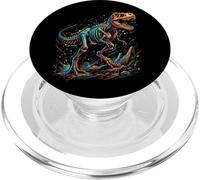 T-Rex Fossil Skeleton Colorful Dinosaur Bones Paleontologist PopSockets PopGrip pour MagSafe
