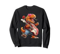 T-Rex Guitariste Jouant de la Guitare Saint-Valentin Tyrannosaure Sweatshirt