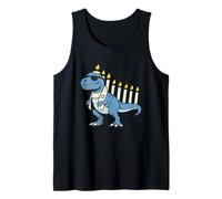 T-Rex Hanoukka Dinosaure Dino Menorah Juifs Enfants Hébreu Débardeur