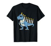 T-Rex Hanoukka Dinosaure Dino Menorah Juifs Enfants Hébreu T-Shirt