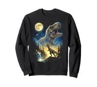 T-Rex Howling to The Moon Meme Funny Dinosaur T-Rex des années 90 Sweatshirt