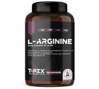 T-Rex Integratori L-Arginine 1000 mg avec Vitamines B1 et B6 | Haute dose | 120 comprimés de L-Arginine HCL | Complément alimentaire Pre Workout pour sportifs, Vegan, Made in Italy