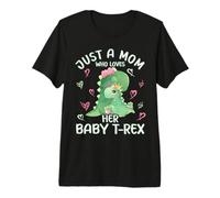 T Rex Love Just A Mom Who Loves Her Baby T Rex T-Shirt Haut de Gamme