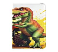 T-rex Monster Truck Étui portefeuille de voyage en cuir avec emplacement pour carte de vaccination pour homme et femme Étanche