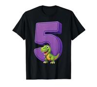 T Rex Numéro 5 Anniversaire Dinosaure Fête Enfant Dinosaure Bleu T-Shirt Graphique avec Valeur