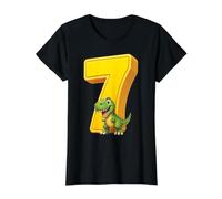 T Rex Numéro 7 Anniversaire Dinosaure Fête Enfant Dinosaure Bleu T-Shirt Graphique avec Valeur