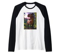 T-rex on the Hunt Dinosaure Manche Raglan