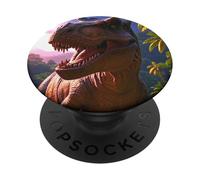 T-rex on the Hunt Dinosaure PopSockets PopGrip Adhésif