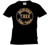 T Rex Solid Gold Easy Action T-Shirt Graphic Tee Printed Top for Mens Black XXL