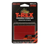 T-Rex Tape Bandes de montage double face ultra résistantes pouvant supporter jusqu'à 10,9 kg, 8 bandes de chaque bande mesure 2,54 cm x 7,62 cm, noir