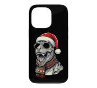 T-Rex Trex Dinosaure Chapeau de Père Noël Plaid Écharpe Lunettes de Soleil Coque pour iPhone 13 Pro