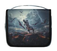 T-rex Trousse de toilette de voyage dinosaure pour femmes, hommes, filles, garçons, enfants, trousse de maquillage à suspendre, couleur, 4.5 L, Organiseur de sac