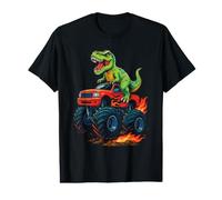 T-Rex Vert sur Monster Truck T-Shirt Graphique avec Valeur